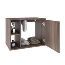 Ver imagem 3 de Conjunto Balcão C-cuba Q32 e Espelheira Soft 600 Carvalho Dark C-preto Ônix Nogal