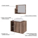 Ver imagem 4 de Conjunto Balcão C-cuba Q32 e Espelheira Soft 600 Carvalho Dark C-preto Ônix Nogal