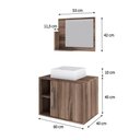 Ver imagem 5 de Conjunto Balcão C-cuba Q32 e Espelheira Soft 600 Carvalho Dark C-preto Ônix Nogal