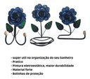 Ver imagem 3 de Kit 3 Peças para Banheiro com Flores em Ferro:azul