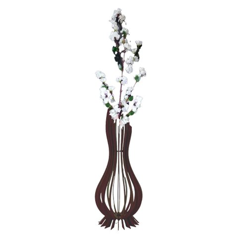 Vaso de Chão Decorativo Grande Ana Maria Mdf:marrom/60x18cm