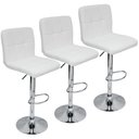 Ver imagem 1 de Kit 3 Banquetas Confort Gomos Estofada Couro Giratória C/ Regulagem Branca