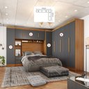 Ver imagem 4 de Guarda-roupa Modulado Casal Completo 4 Peças 8 Portas 5 Gavetas com Maleiro Smart Plus