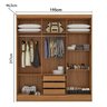 Guarda-roupa Modulado Casal Completo 4 Peças 8 Portas 5 Gavetas com Maleiro Smart Plus - 10