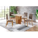 Ver imagem 1 de Mesa de Jantar Vertice 120 C. Vidro 4 Cad. Milla Amendoa - Henn