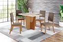 Ver imagem 1 de Mesa de Jantar Vertice 120 C. Vidro 4 Cad. Milla Amendoa - Henn