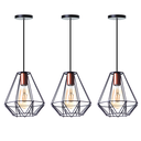 Ver imagem 1 de Kit 3 Pendentes Aramado Cristal 24 Cm Decorações Cor: Preto
