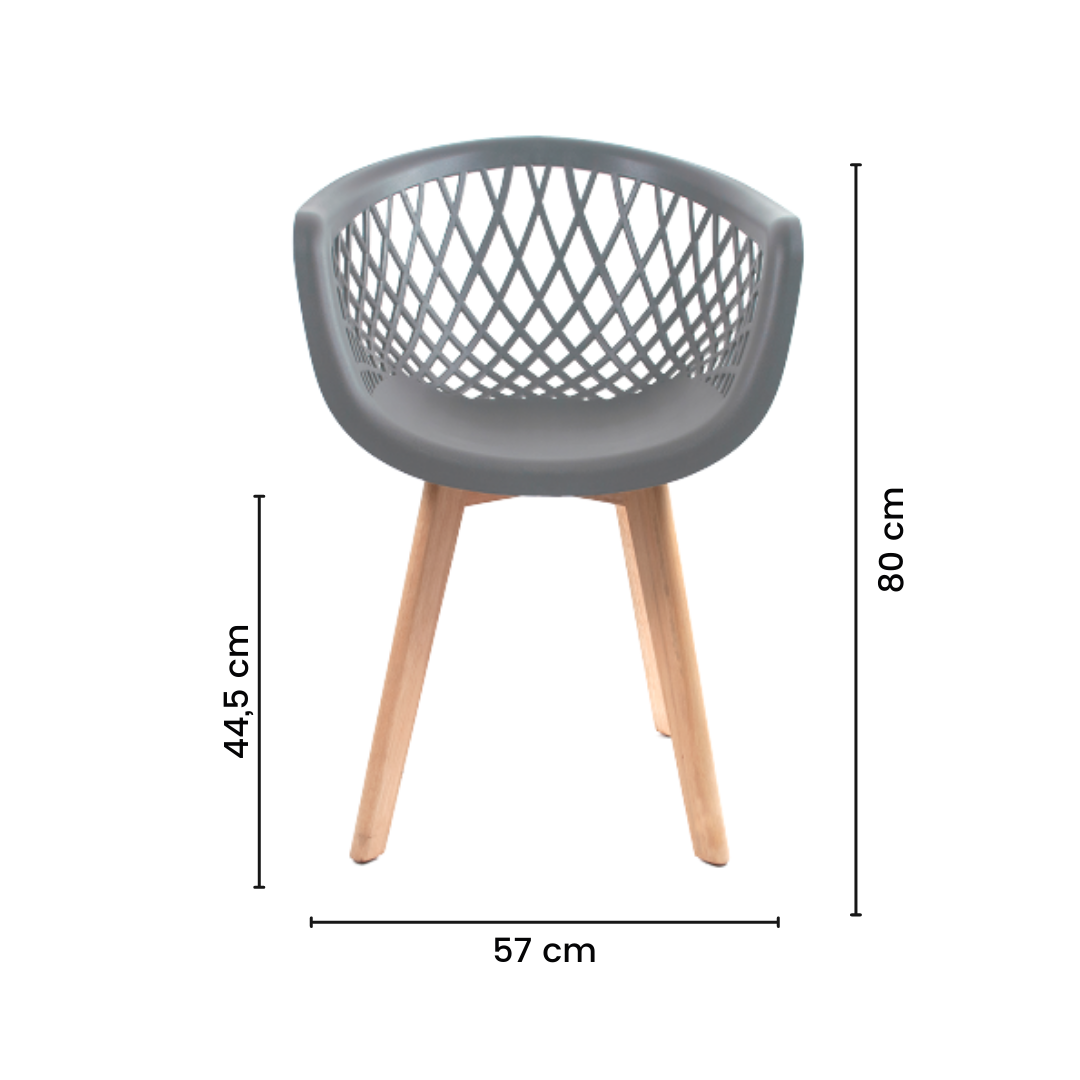 Kit 6 Cadeiras Eames Design Wood Web Cinza - 6
