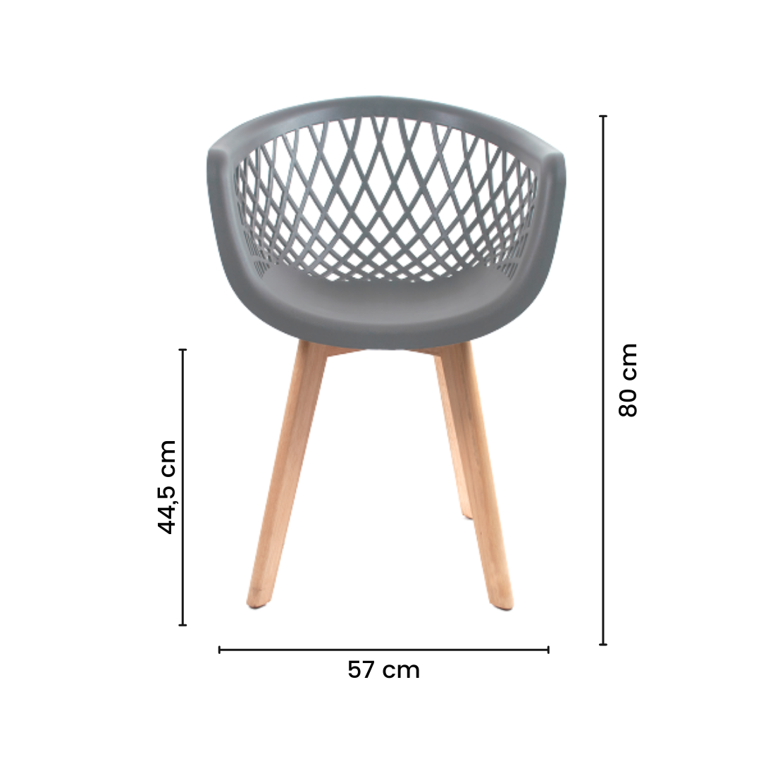 Ver imagem 6 de Kit 6 Cadeiras Polipropileno Web Wood Cinza La Mobilia: Design para Sala de Jantar