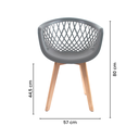 Ver imagem 6 de Kit 6 Cadeiras Polipropileno Web Wood Cinza La Mobilia: Design para Sala de Jantar