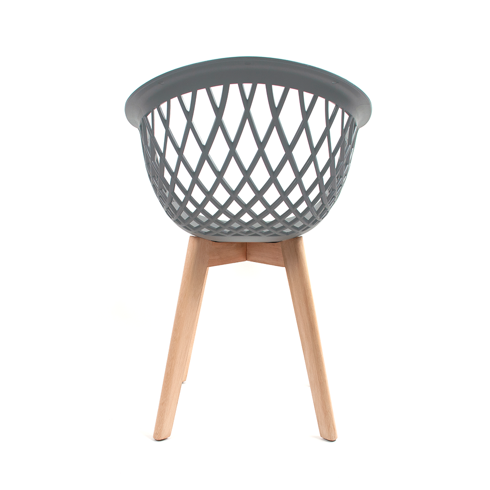 Ver imagem 4 de Kit 6 Cadeiras Polipropileno Web Wood Cinza La Mobilia: Design para Sala de Jantar