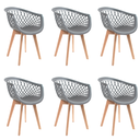 Ver imagem 1 de Kit 6 Cadeiras Polipropileno Web Wood Cinza La Mobilia: Design para Sala de Jantar