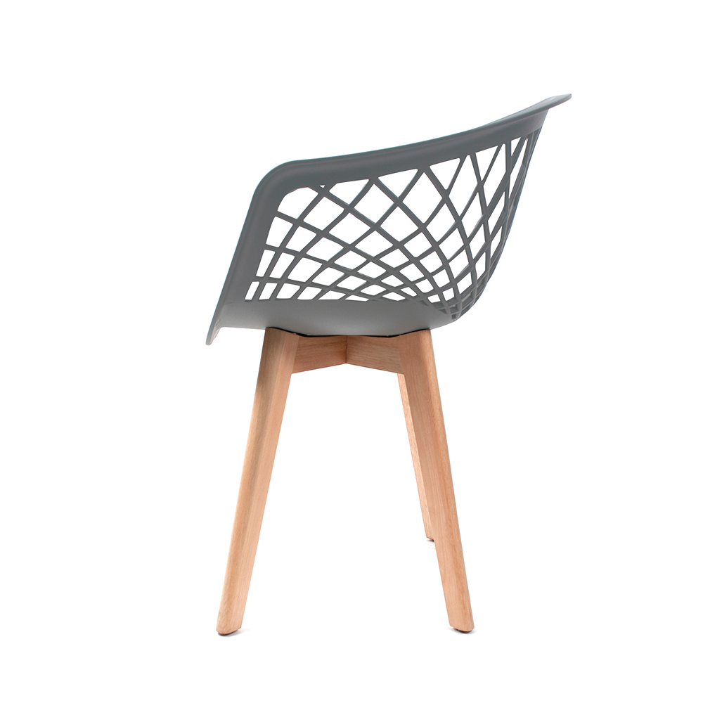 Ver imagem 3 de Kit 6 Cadeiras Polipropileno Web Wood Cinza La Mobilia: Design para Sala de Jantar