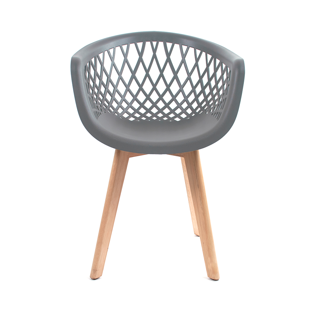 Ver imagem 2 de Kit 6 Cadeiras Polipropileno Web Wood Cinza La Mobilia: Design para Sala de Jantar