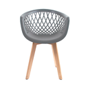 Ver imagem 2 de Kit 6 Cadeiras Polipropileno Web Wood Cinza La Mobilia: Design para Sala de Jantar