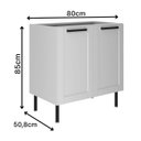 Ver imagem 2 de Armário Balcão de Cozinha 80cm S/tampo 2 Portas 100% Mdf Phoenix Móvel na Caixa