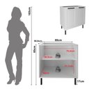 Ver imagem 3 de Armário Balcão de Cozinha 80cm S/tampo 2 Portas 100% Mdf Phoenix Móvel na Caixa