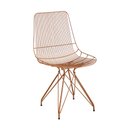 Ver imagem 1 de Kit 2 Cadeiras Aramadas Latorre Cobre com Almofada Branca