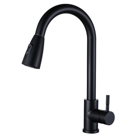 Torneira para Cozinha Monocomando Aço Inox 304 Preto Fosco