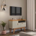Ver imagem 6 de Rack com Painel Pequeno 90cm Quarto Sala para Tv 32 Sirius Patrimar Off White/cinamomo