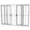 Vitrô de Alumínio Branco 4 Folhas com Grade - Modular - Omega - 1