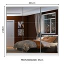 Ver imagem 4 de Guarda Roupa Casal 100% Mdf Madesa Zurique 3 Portas de Correr de Espelho - Branco