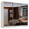 Guarda Roupa Casal 100% Mdf Madesa Zurique 3 Portas de Correr de Espelho - Branco - 3