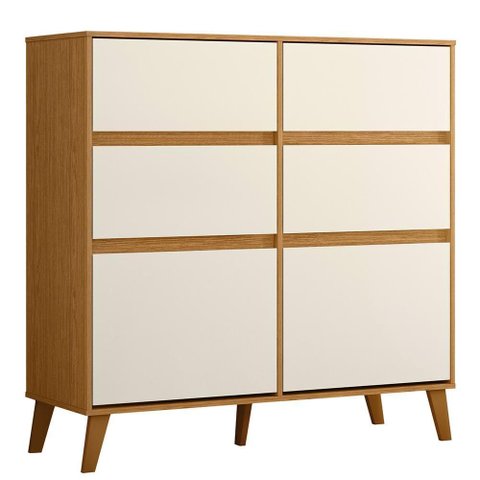 Cômoda Sapateira Dora 2 Portas e 4 Gavetas Cinamomo/off White - Móveis Albatroz