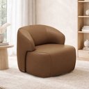 Ver imagem 1 de Poltrona Decorativa Giratória em Couro Livintus Leather