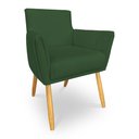 Ver imagem 4 de Kit 6 Poltronas Decorativa Leticia Suede Verde Pés Palito Castanho - Pallazio