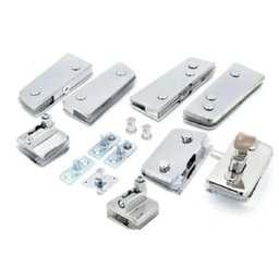 Kit 8 Porta dupla pivotante Glass Peças kit8 Cinza claro - 1