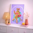 Ver imagem 4 de Quadro Onça Latina Demais Minimalista 24x18cm Mold Branca Vidro