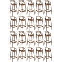 Ver imagem 1 de Kit 20 Banquetas Allegra com Encosto Design Cozinha/bancada - Marrom