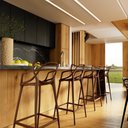 Ver imagem 2 de Kit 20 Banquetas Allegra com Encosto Design Cozinha/bancada - Marrom