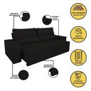 Ver imagem 3 de Sofá Retrátil Reclinável C/ Mola Assentos Confortável Tamanhos Variados Tamanho Cor:150 Cm Preto