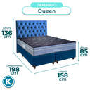 Ver imagem 3 de Cama + Box Azul e Colchão Molas Ensacadas Queen - Petrus Paropas + Cabeceira