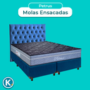 Ver imagem 4 de Cama + Box Azul e Colchão Molas Ensacadas Queen - Petrus Paropas + Cabeceira