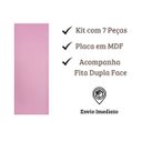 Ver imagem 3 de Cabeceira Modulada Estofada P/ Cama Casal 7 Placas 20x60cm:rosa