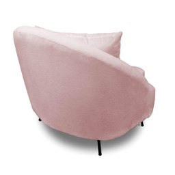 Poltrona Decorativa Orgânica Pé Ferro Pto Kit 2 Zaya Bouclê Rosê C05 - D'Rossi - 4