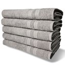 Ver imagem 1 de Kit 5 Toalhas de Banho 430g-m² Grande Grossa 80x150cm Itália Soft - Cinza Cinza