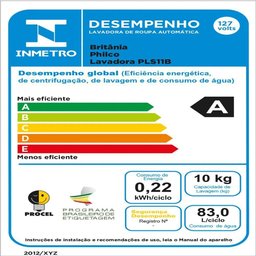 Lava e Seca Philco Pls11b Invertplus 16 Programas Lavagem 10kg Branca 127v - 6