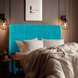 Cabeceira Estofada Cama Box Queen Carla 160cm Azul Turquesa - 2