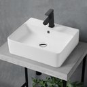 Ver imagem 2 de Cuba de Apoio Banheiro Louça com Valvula Click Inox 46x42cm Mx208 Cor:branco