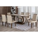 Ver imagem 3 de Conjunto: Mesa Sala Jantar Jade Kit 8 Un Imbuia/veludo Creme - Rufato