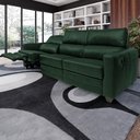 Ver imagem 1 de Sofá Sala de Cinema Elétrico Maldivas Reclinável Retrátil 4 Lugares 281cm Couro Verde Brilho G40 - G