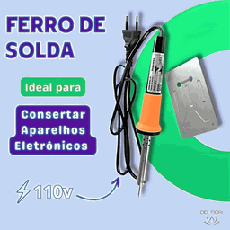 Ferro Solda Eletrico 110v Ponta Fina Suporte Soldagem Seguro Leve Ergonômico Aquece Rapido 400 Graus - 4