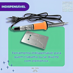 Ferro Solda Eletrico 110v Ponta Fina Suporte Soldagem Seguro Leve Ergonômico Aquece Rapido 400 Graus - 5