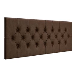 Cabeceira Cama Casal Queen Box Estofada 1,60 Capitonê Suspensa - Marrom Suede - 2