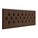 Ver imagem 2 de Cabeceira Cama Casal Queen Box Estofada 1,60 Capitonê Suspensa - Marrom Suede