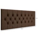 Ver imagem 6 de Cabeceira Cama Casal Queen Box Estofada 1,60 Capitonê Suspensa - Marrom Suede